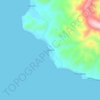 Mappa topografica Batiano, altitudine, rilievo