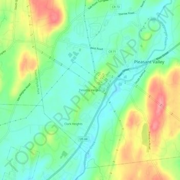 Mappa topografica Timothy Heights, altitudine, rilievo