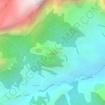 Mappa topografica Pedra do Baú, altitudine, rilievo