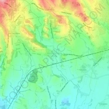 Mappa topografica Madonna della Scala, altitudine, rilievo