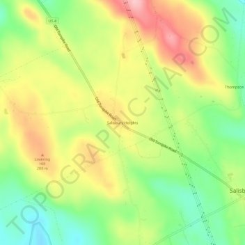 Mappa topografica Salisbury Heights, altitudine, rilievo