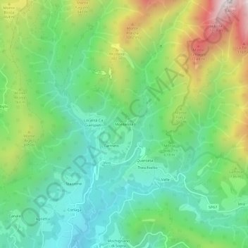 Mappa topografica Monterole, altitudine, rilievo