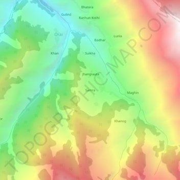 Mappa topografica Samra, altitudine, rilievo