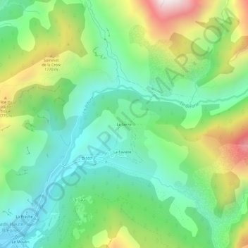 Mappa topografica Le Serre, altitudine, rilievo