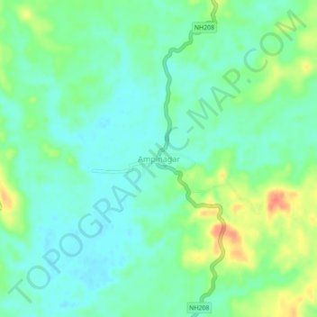 Mappa topografica Ampinagar, altitudine, rilievo