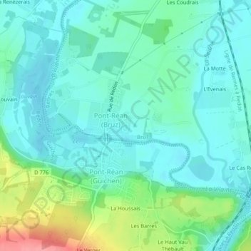 Mappa topografica La Croix Maréchal, altitudine, rilievo