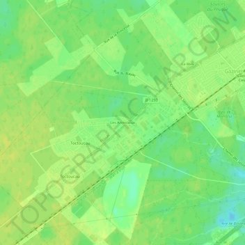 Mappa topografica Les Arrestieux, altitudine, rilievo