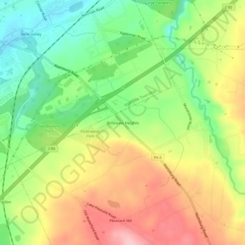 Mappa topografica Belleview Heights, altitudine, rilievo