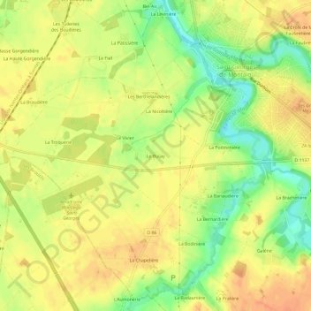 Mappa topografica Le Butay, altitudine, rilievo