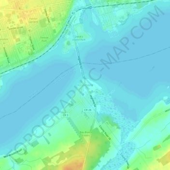 Mappa topografica Rossmore, altitudine, rilievo
