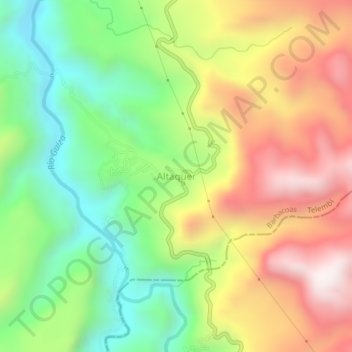 Mappa topografica Altaquer, altitudine, rilievo