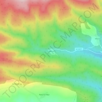 Mappa topografica Argañoso, altitudine, rilievo