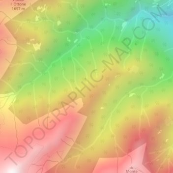 Mappa topografica Fontana dell' Albi, altitudine, rilievo