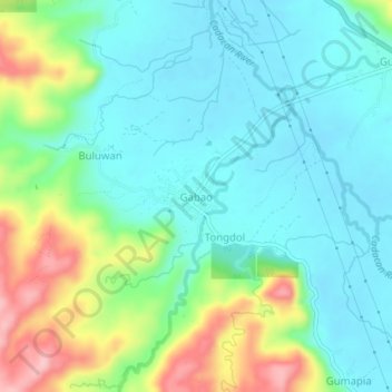 Mappa topografica Gabao, altitudine, rilievo