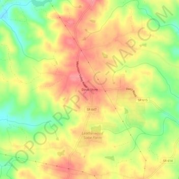 Mappa topografica Davis Store, altitudine, rilievo