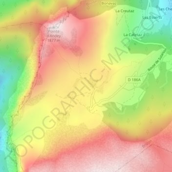 Mappa topografica Solaison, altitudine, rilievo