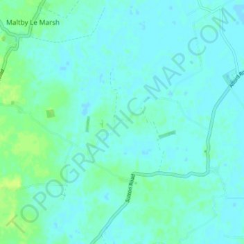 Mappa topografica Hagnaby, altitudine, rilievo