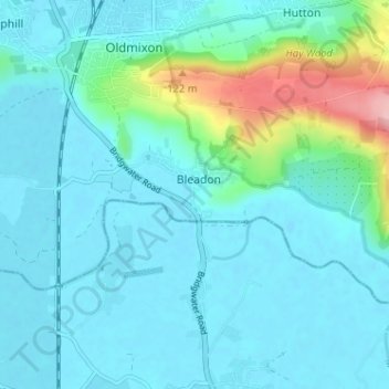 Mappa topografica South Hill, altitudine, rilievo