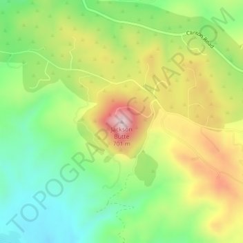 Mappa topografica Jackson Butte, altitudine, rilievo