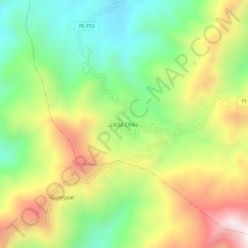 Mappa topografica Llicsa Chica, altitudine, rilievo