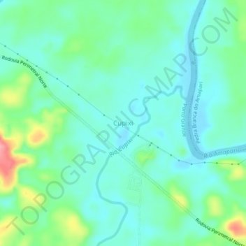 Mappa topografica Cupixi, altitudine, rilievo
