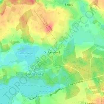 Mappa topografica Sibbersdorf, altitudine, rilievo