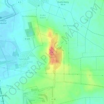 Mappa topografica Ösel, altitudine, rilievo