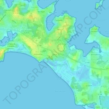 Mappa topografica Tumiac, altitudine, rilievo