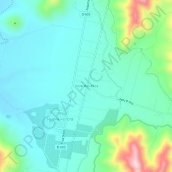 Mappa topografica Potrerillos Altos, altitudine, rilievo