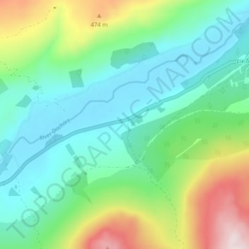 Mappa topografica Ardchyle, altitudine, rilievo