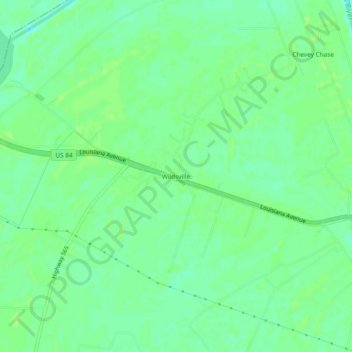 Mappa topografica Wildsville, altitudine, rilievo