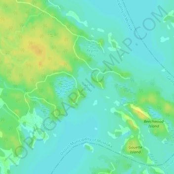 Mappa topografica Sweet Bay, altitudine, rilievo