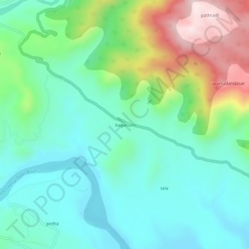 Mappa topografica baganoti, altitudine, rilievo