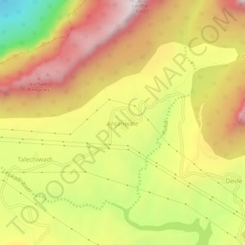 Mappa topografica Anjanwale, altitudine, rilievo