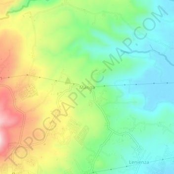 Mappa topografica Manga, altitudine, rilievo