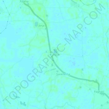 Mappa topografica Kunwar, altitudine, rilievo