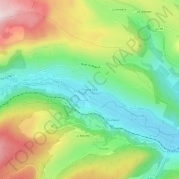 Mappa topografica Fraisse Bas, altitudine, rilievo
