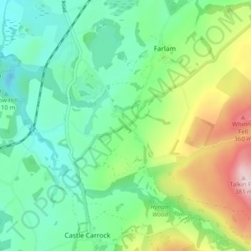 Mappa topografica Talkin, altitudine, rilievo