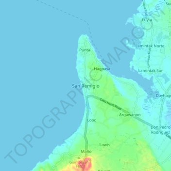 Mappa topografica San Remigio, altitudine, rilievo