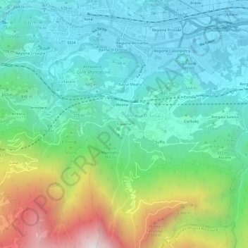 Mappa topografica Traverse, altitudine, rilievo