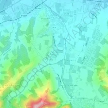 Mappa topografica Formica, altitudine, rilievo