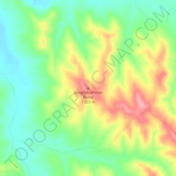 Mappa topografica Wagonhammer Butte, altitudine, rilievo