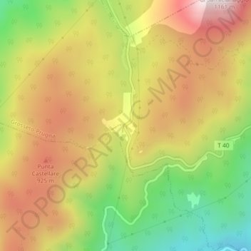 Mappa topografica Col Saint-Georges, altitudine, rilievo