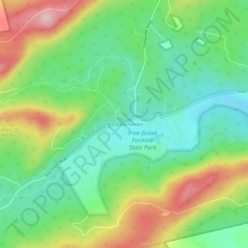 Mappa topografica Pine Grove Furnace, altitudine, rilievo