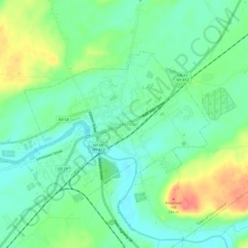 Mappa topografica Gouverneur, altitudine, rilievo