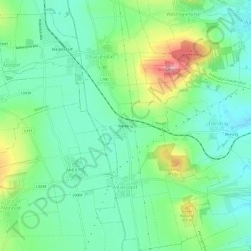 Mappa topografica Weidling, altitudine, rilievo