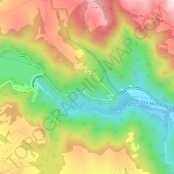 Mappa topografica Pertusillo, altitudine, rilievo