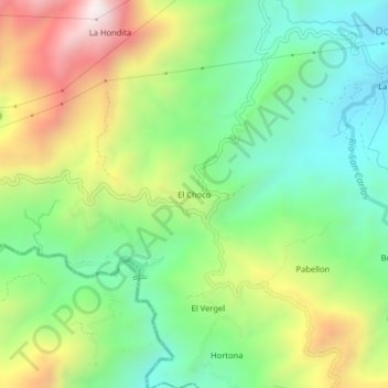 Mappa topografica El Choco, altitudine, rilievo