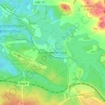 Mappa topografica Rauberweiherhaus, altitudine, rilievo