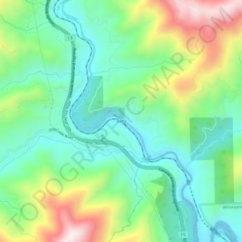 Mappa topografica Delta, altitudine, rilievo